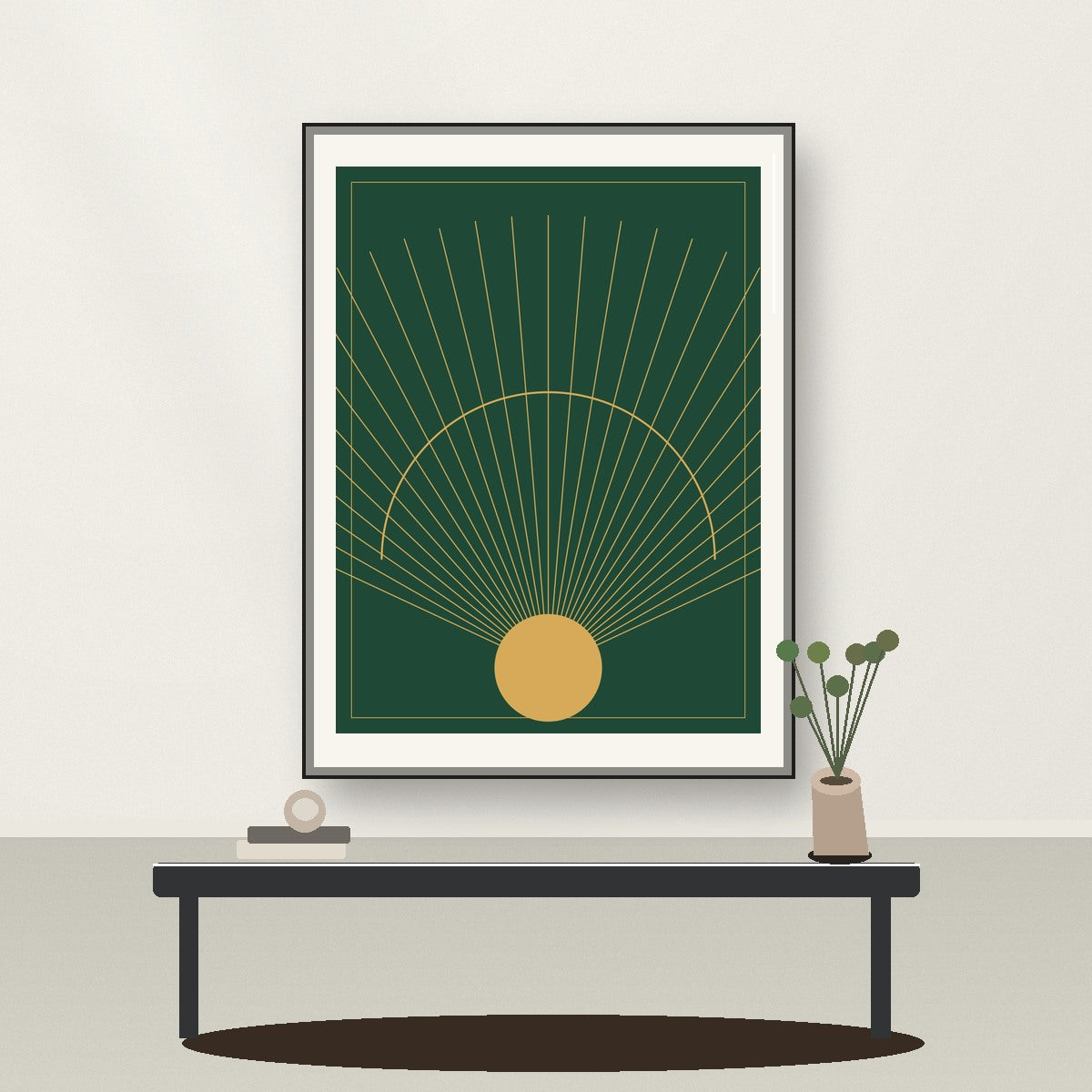 Forest Green Sunburst | The Luxe Prints