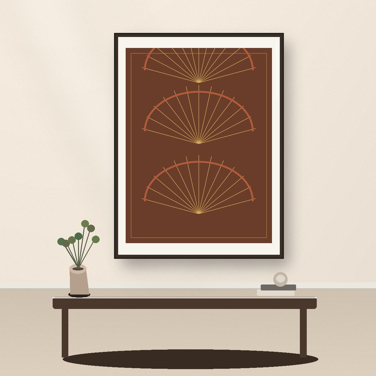 Chocolate Deco Fan | The Luxe Prints