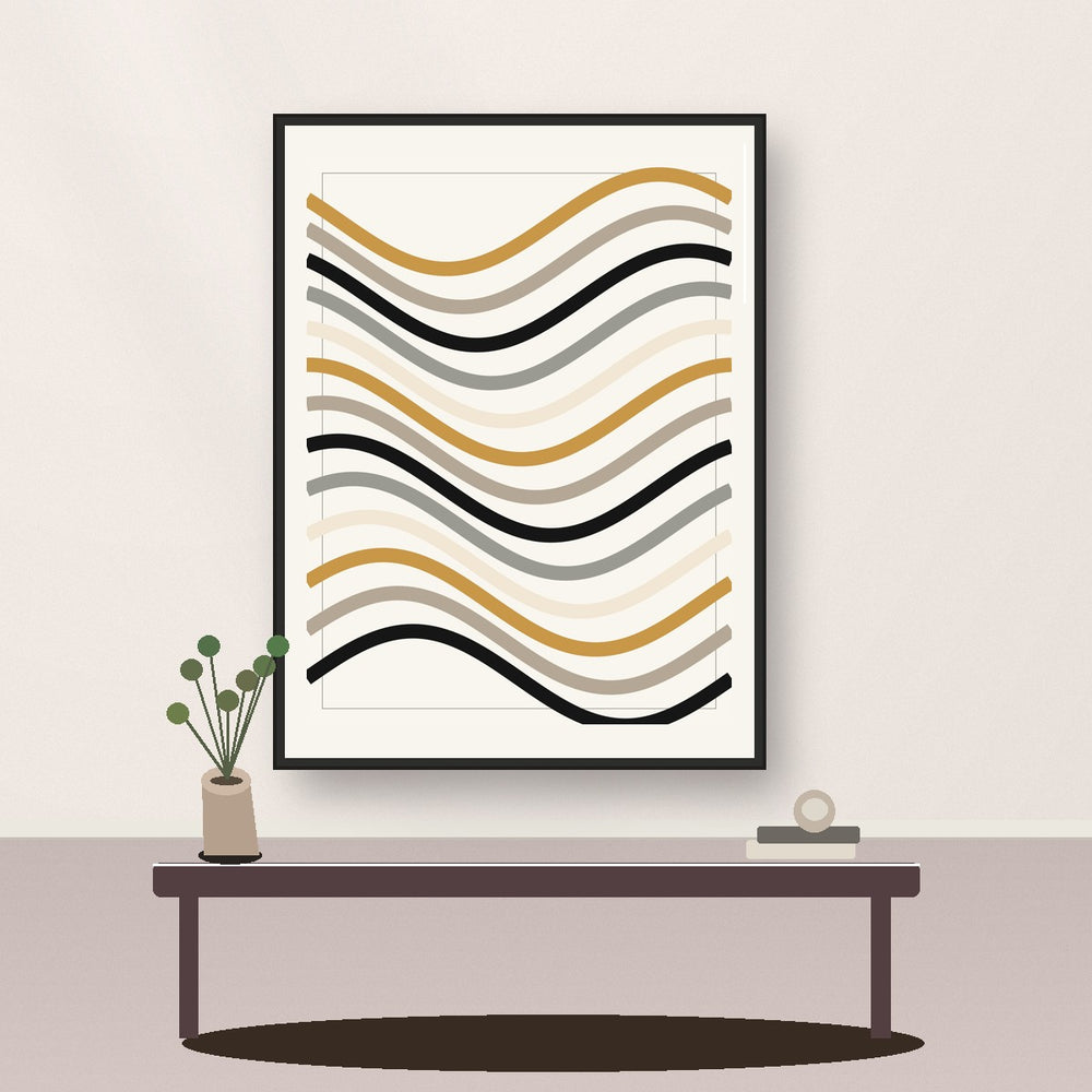 Chrome Deco Waves | The Luxe Prints