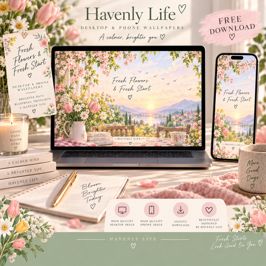 Fresh Flowers & Fresh Start FREE Desktop & iPhone Wallpaper