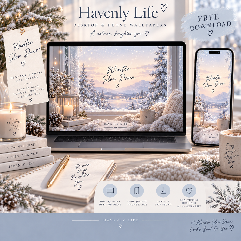 Winter Slow Down FREE Desktop & iPhone Wallpaper