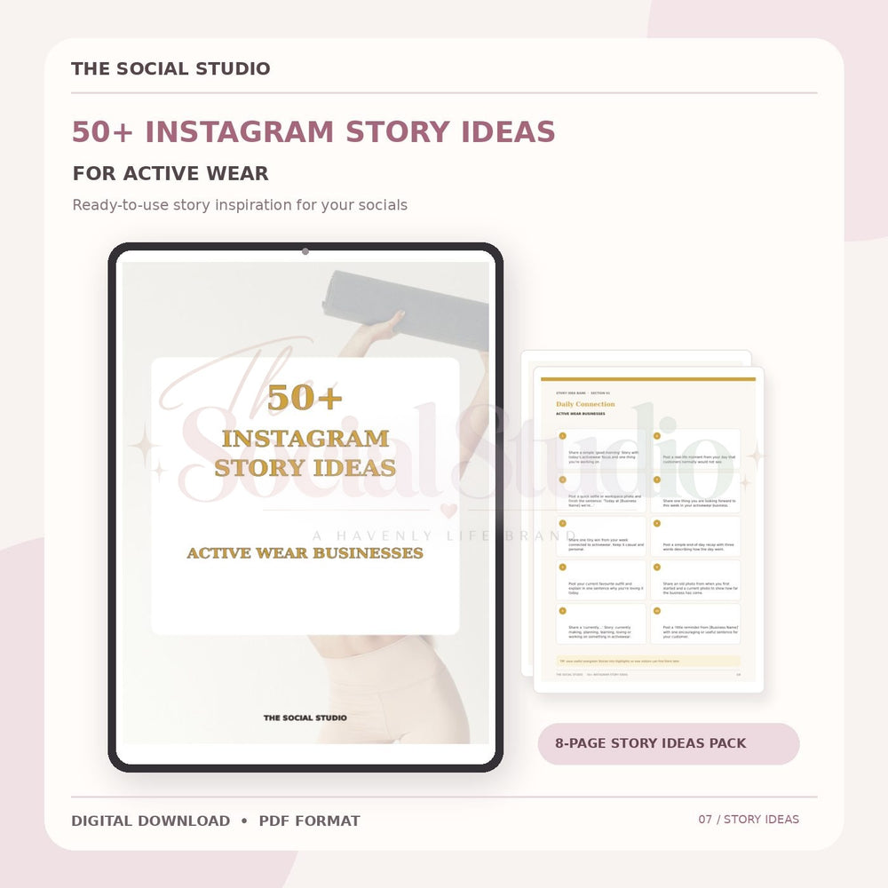 Activewear – Instagram Story Ideas Pack | The Social Studio