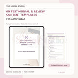 Activewear – Testimonial & Review Content Templates