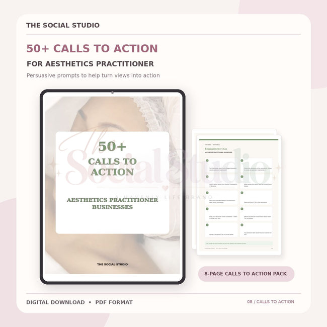 Aesthetics Practitioner – Calls to Action Pack | The Social Studio