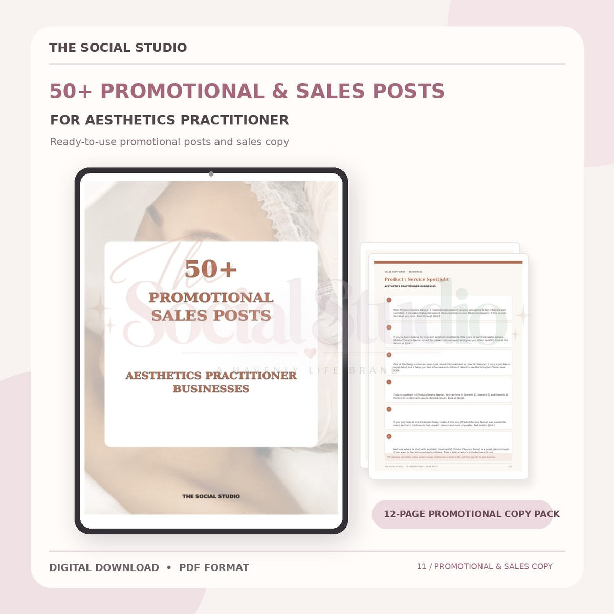 Aesthetics Practitioner – Promotional & Sales Post Templates | The Social Studio