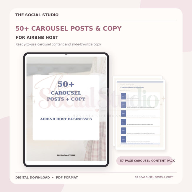 Air BNB Host – Carousel Ideas & Copy Pack | The Social Studio
