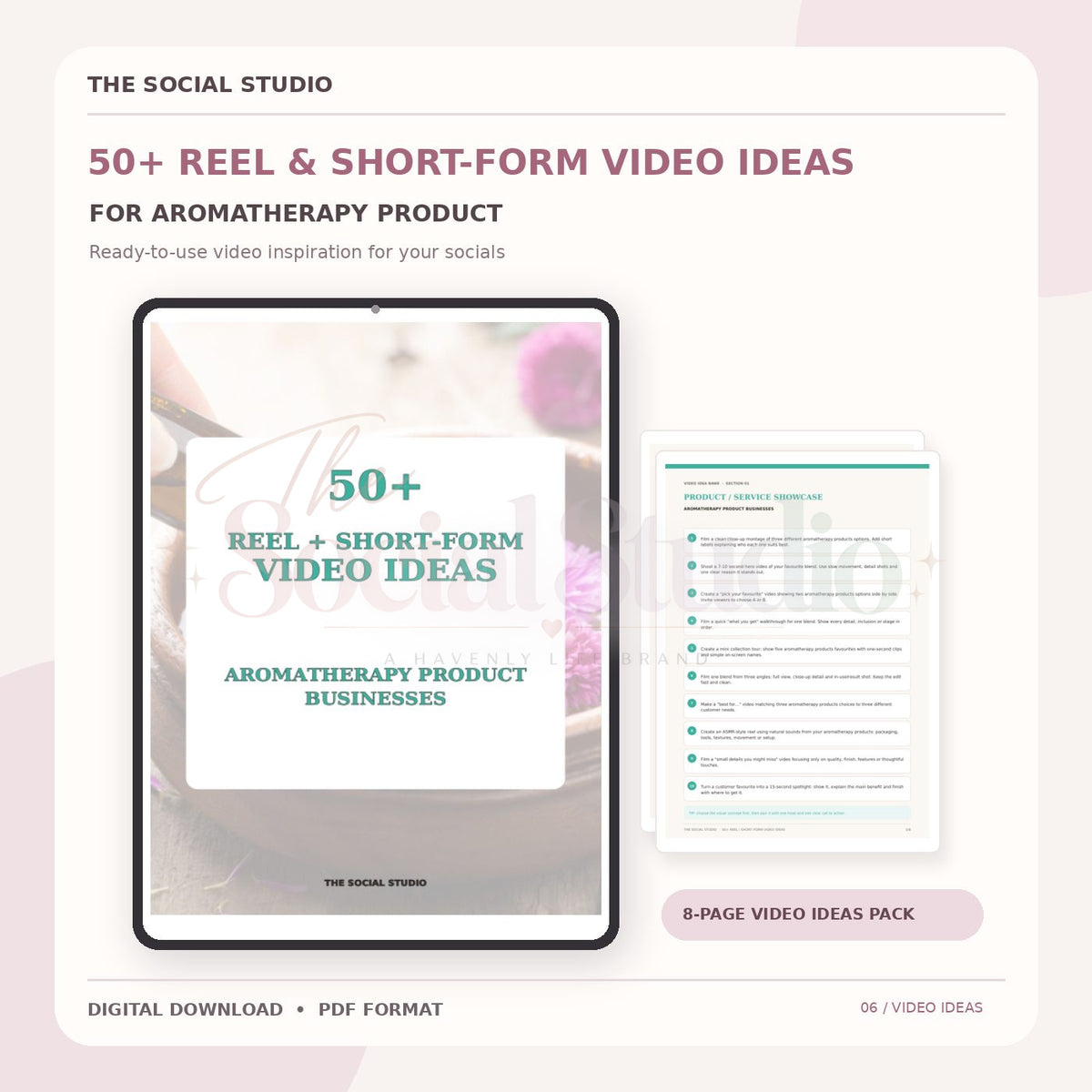 Aromatherapy – Reels & Short-Form Video Ideas Pack | The Social Studio