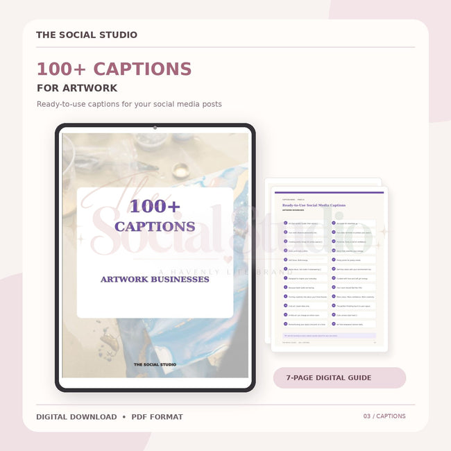 Art Work – Caption Pack | The Social Studio