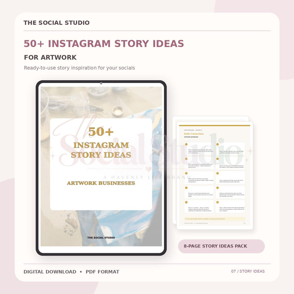 Art Work – Instagram Story Ideas Pack | The Social Studio