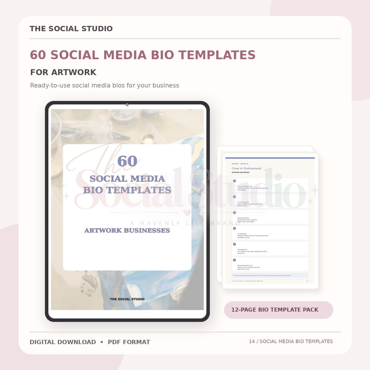 Art Work – Social Media Bio Templates | The Social Studio