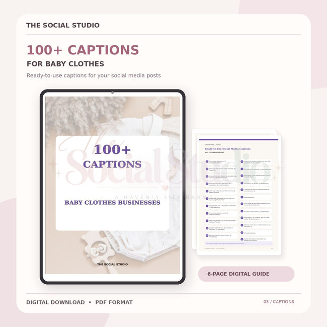 Baby Clothes – Caption Pack | The Social Studio