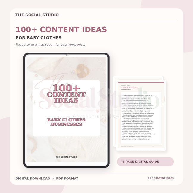 Baby Clothes – Content Ideas Pack | The Social Studio