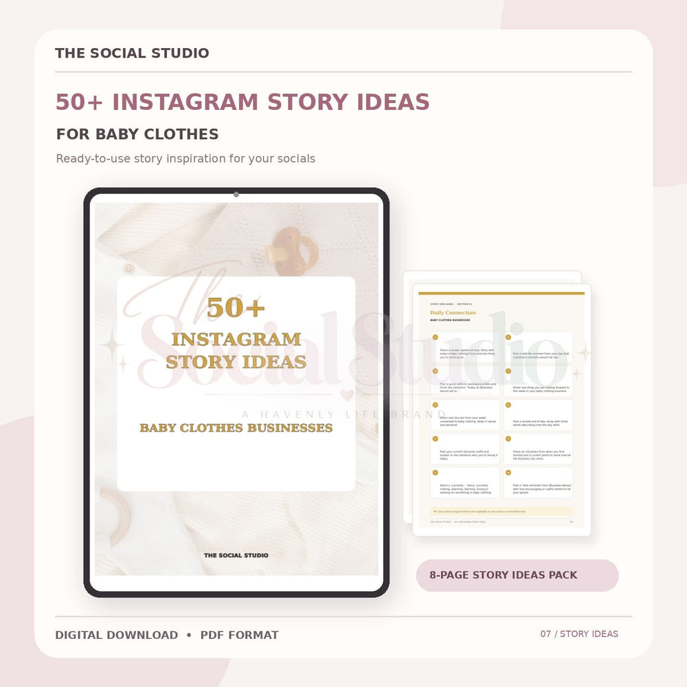 Baby Clothes – Instagram Story Ideas Pack | The Social Studio