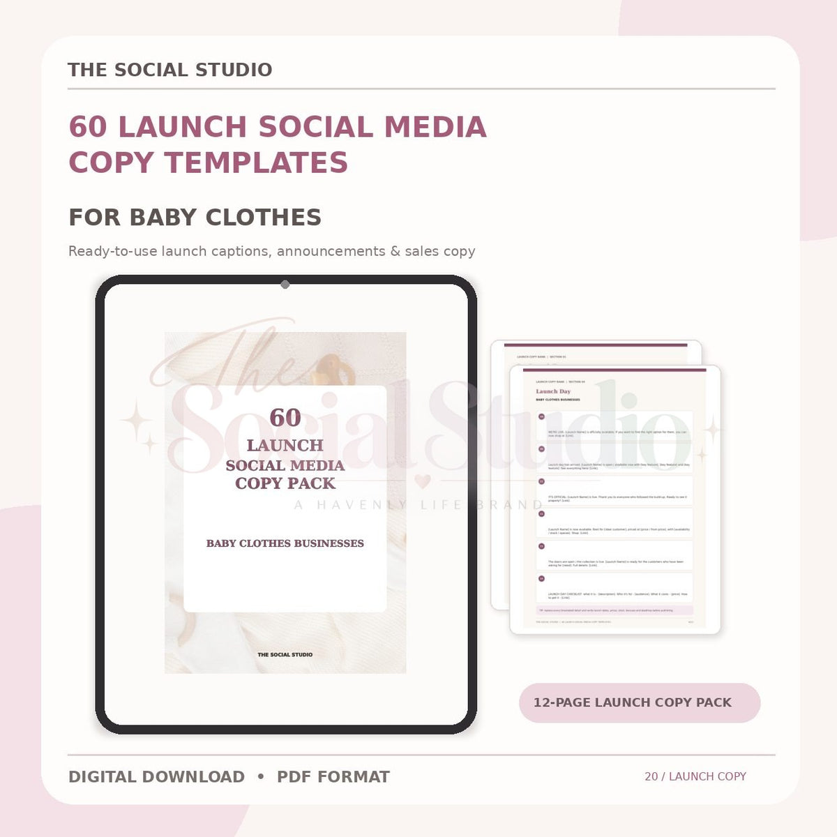 Baby Clothes – Launch Social Media Copy Pack | The Social Studio