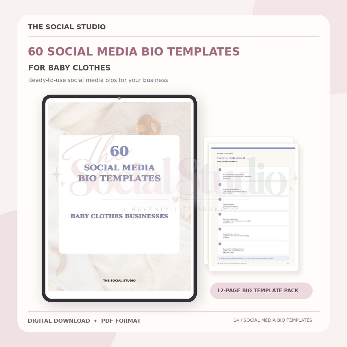 Baby Clothes – Social Media Bio Templates | The Social Studio