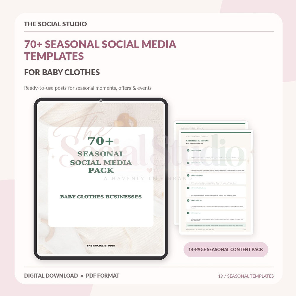 Baby Clothes – Seasonal Social Media Pack | The Social Studio
