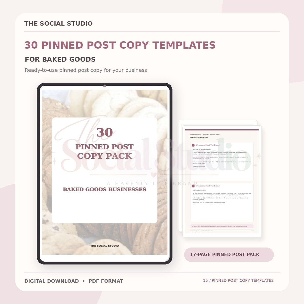 Baked Goods – Pinned Post Copy Pack | The Social Studio