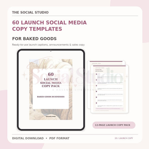 Baked Goods – Launch Social Media Copy Pack | The Social Studio