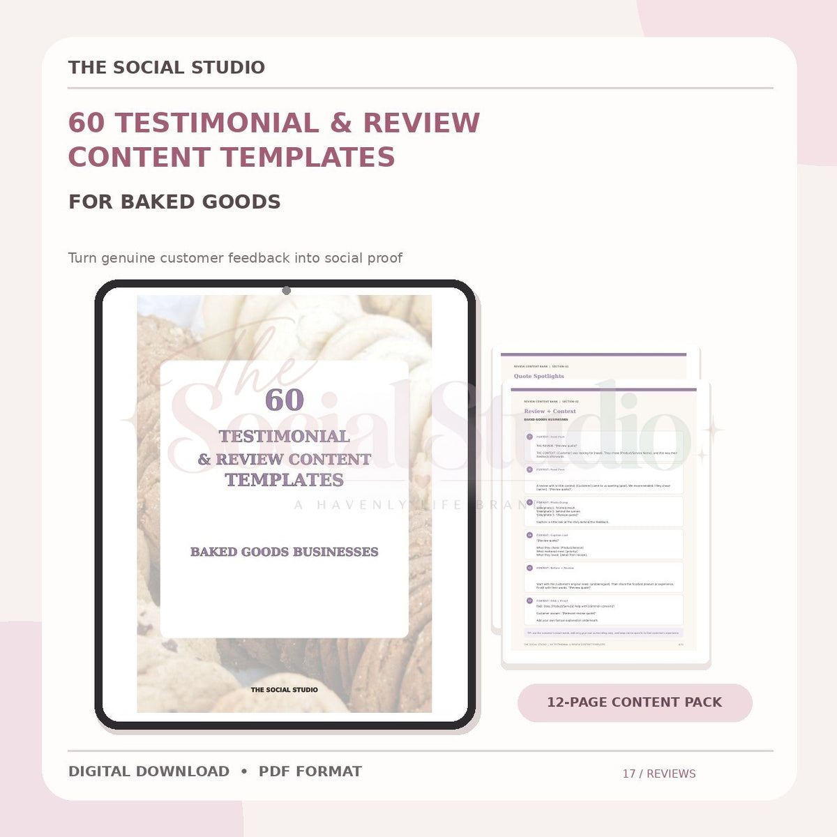 Baked Goods – Testimonial & Review Content Templates | The Social Studio
