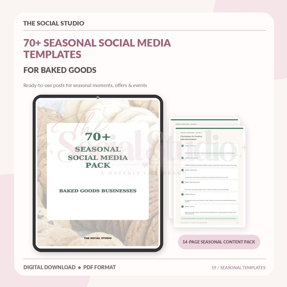 Baked Goods – Seasonal Social Media Pack | The Social Studio