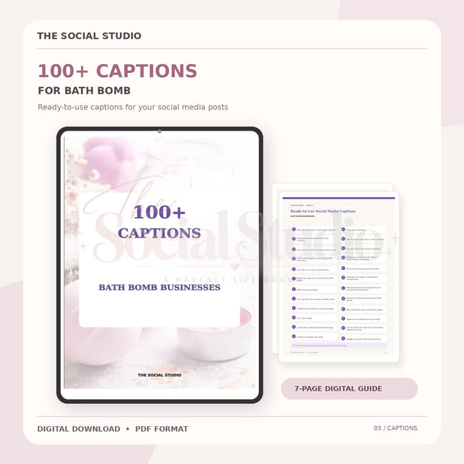 Bath Bomb – Caption Pack | The Social Studio