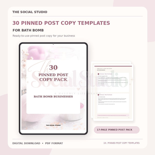 Bath Bomb – Pinned Post Copy Pack | The Social Studio