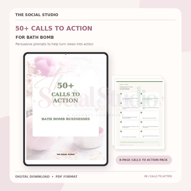 Bath Bomb – Calls to Action Pack | The Social Studio