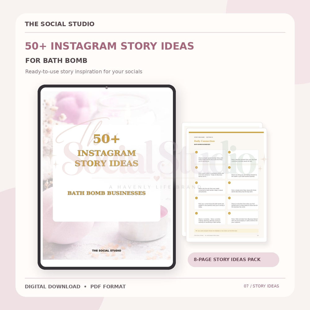 Bath Bomb – Instagram Story Ideas Pack | The Social Studio