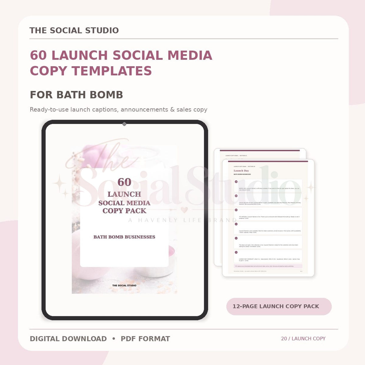 Bath Bomb – Launch Social Media Copy Pack | The Social Studio