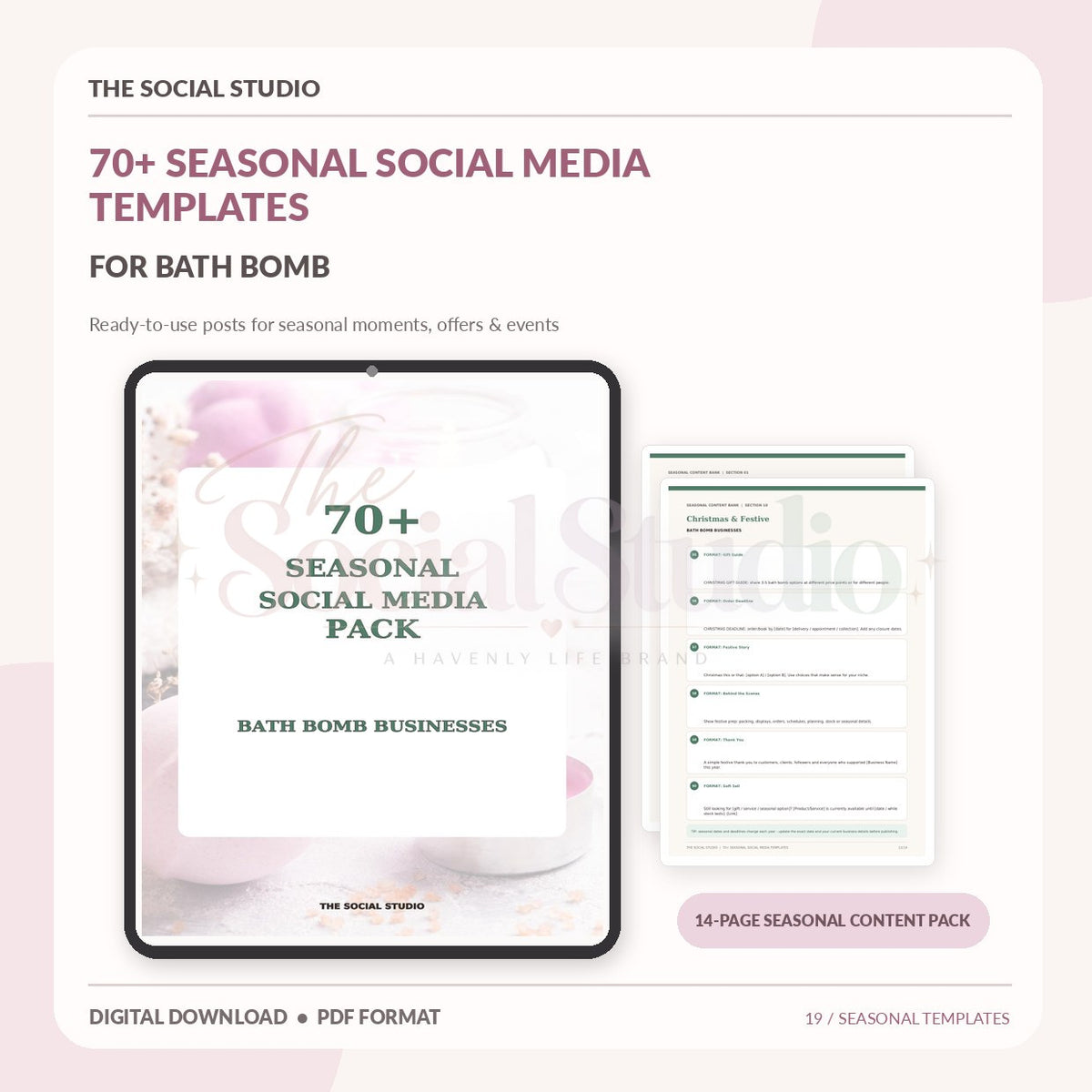 Bath Bomb – Seasonal Social Media Pack | The Social Studio