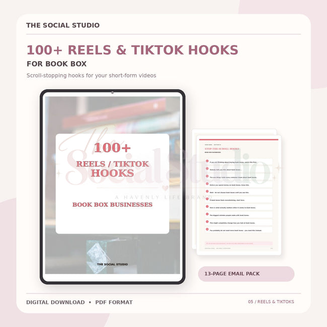 Book Boxes – 100+ Reels & TikTok Hooks | The Social Studio