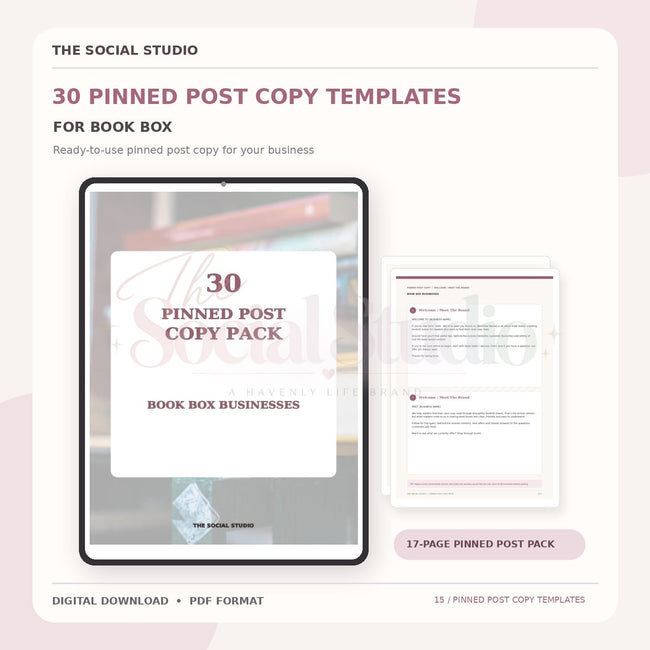 Book Boxes – Pinned Post Copy Pack | The Social Studio