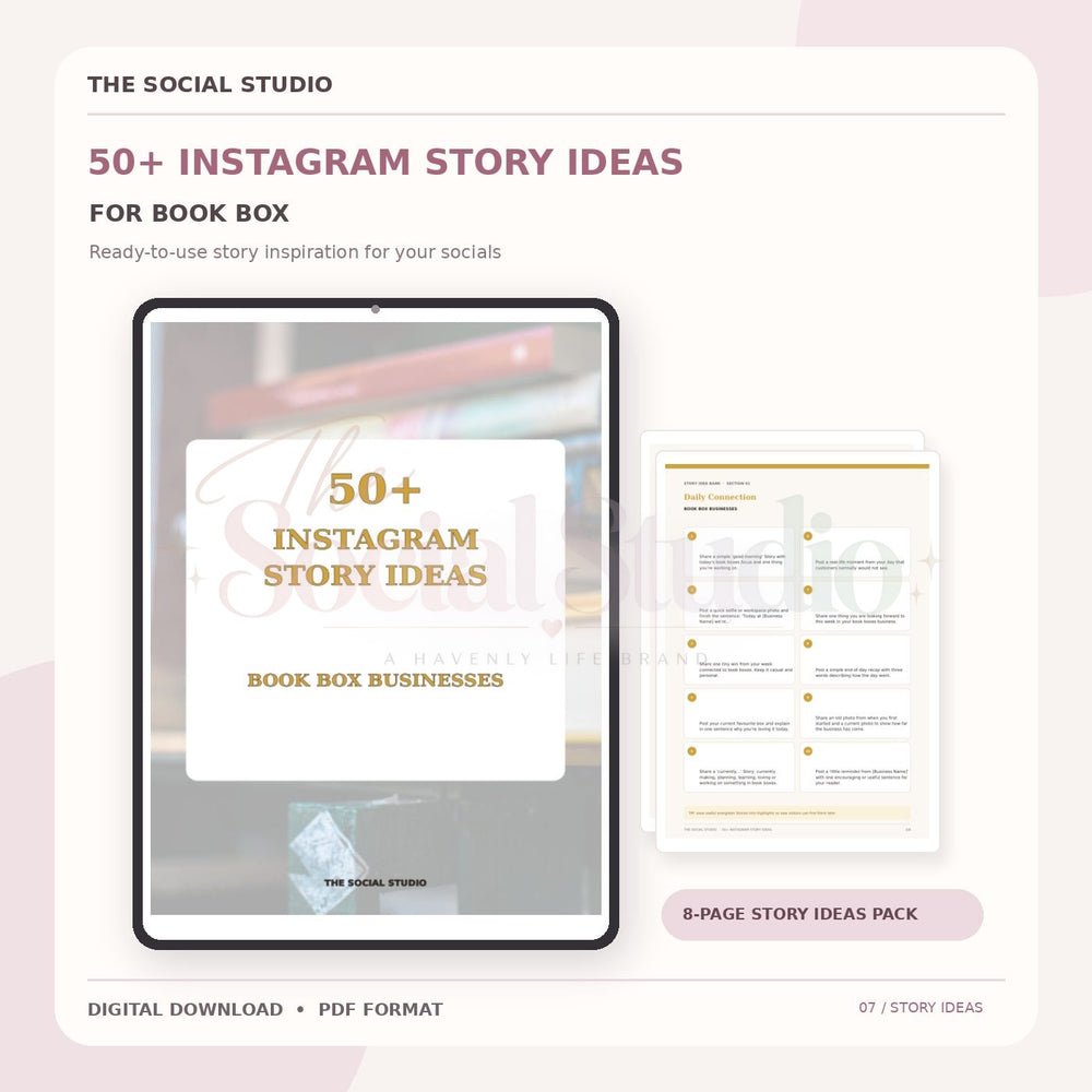 Book Boxes – Instagram Story Ideas Pack | The Social Studio