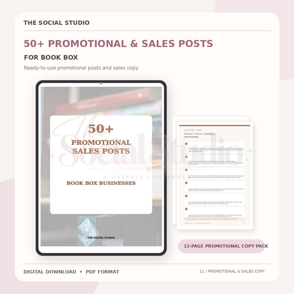 Book Boxes – Promotional & Sales Post Templates | The Social Studio