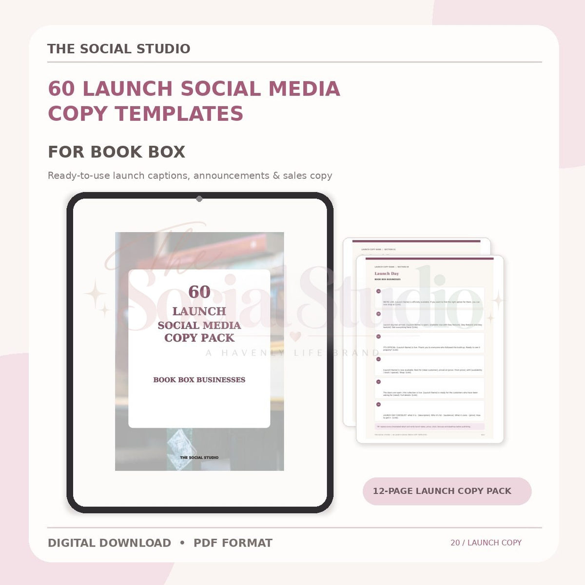 Book Boxes – Launch Social Media Copy Pack | The Social Studio