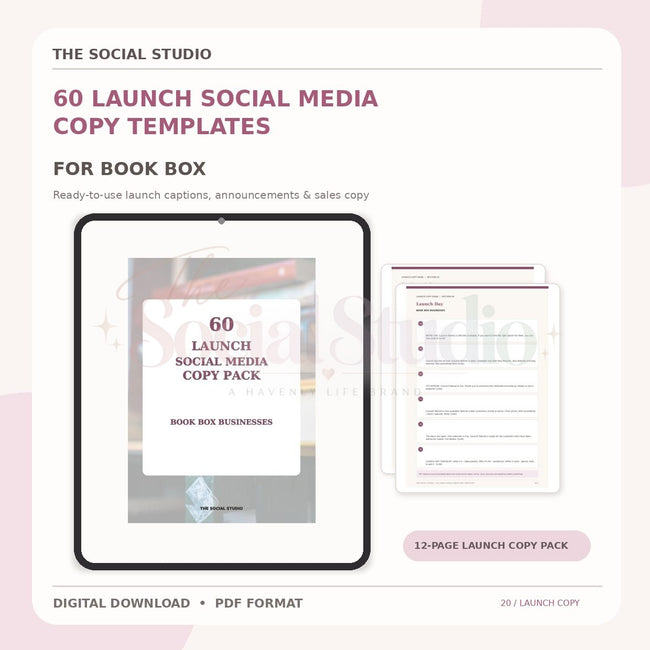Book Boxes – Launch Social Media Copy Pack | The Social Studio
