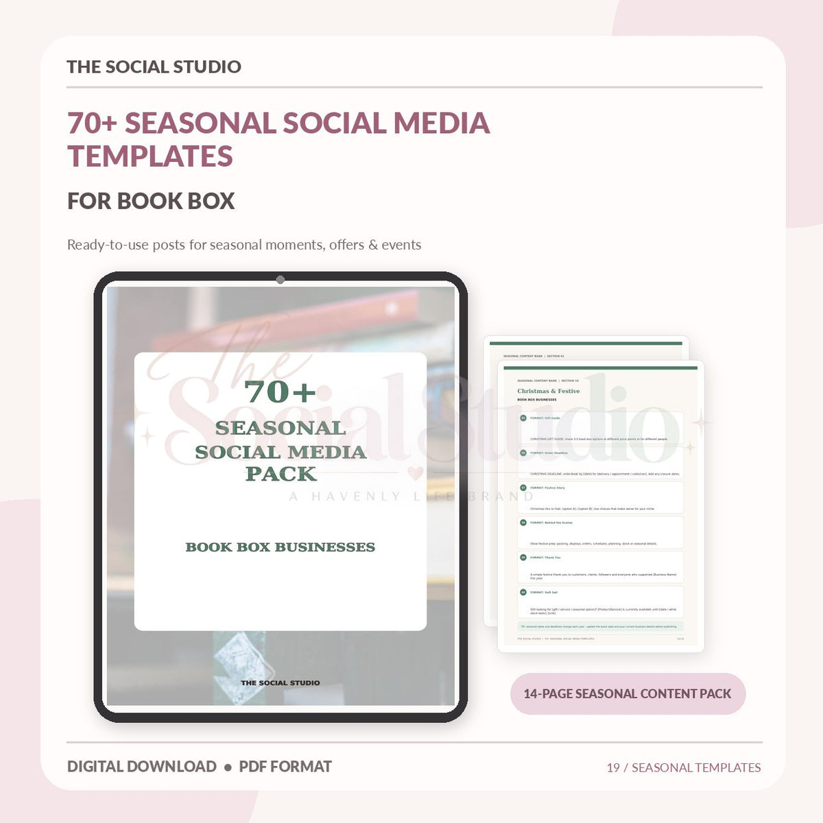 Book Boxes – Seasonal Social Media Pack | The Social Studio