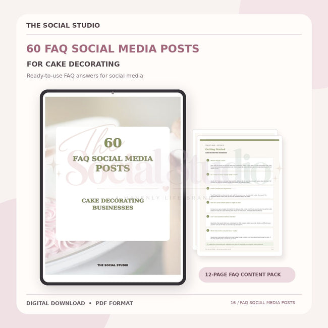 Cake Decorations – FAQ Social Media Post Pack | The Social Studio