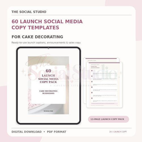 Cake Decorations – Launch Social Media Copy Pack | The Social Studio