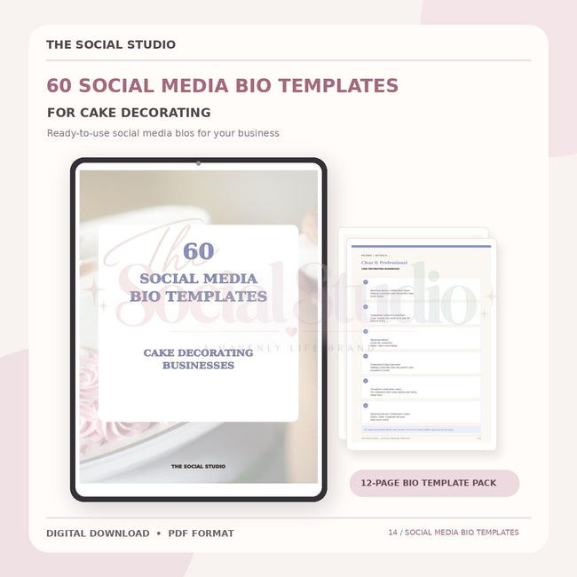 Cake Decorations – Social Media Bio Templates | The Social Studio