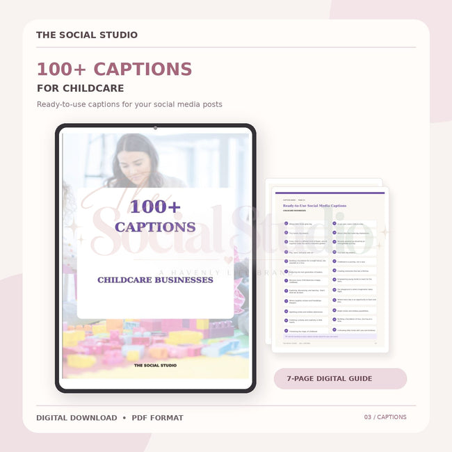 Childcare – Caption Pack | The Social Studio