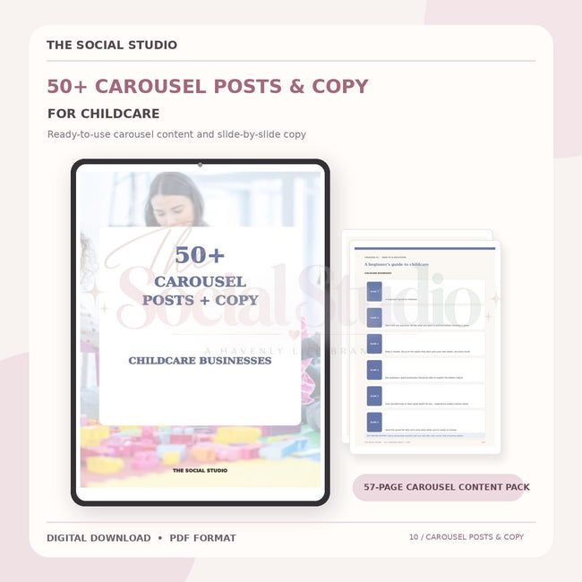 Childcare – Carousel Ideas & Copy Pack | The Social Studio