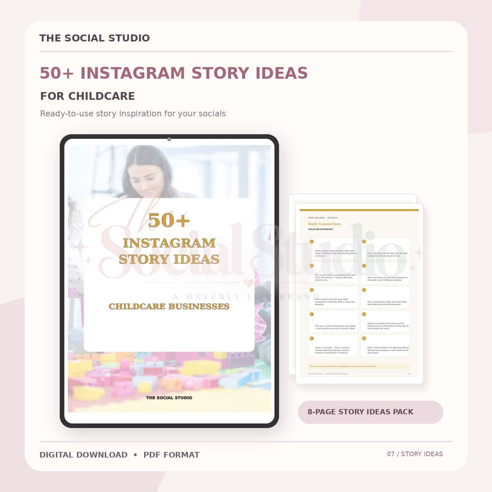 Childcare – Instagram Story Ideas Pack | The Social Studio