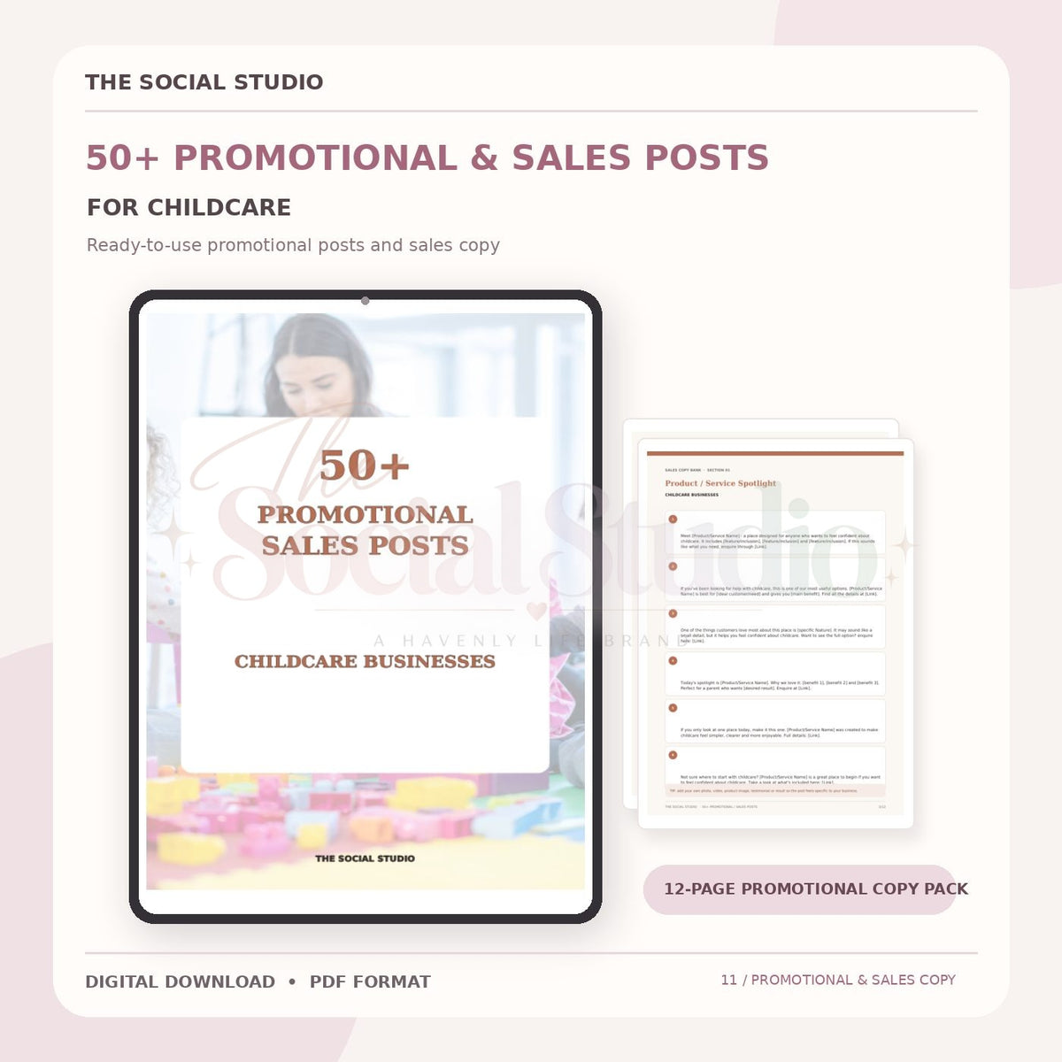 Childcare – Promotional & Sales Post Templates | The Social Studio