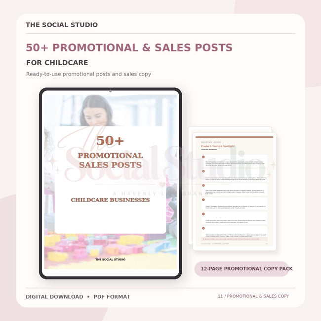 Childcare – Promotional & Sales Post Templates | The Social Studio