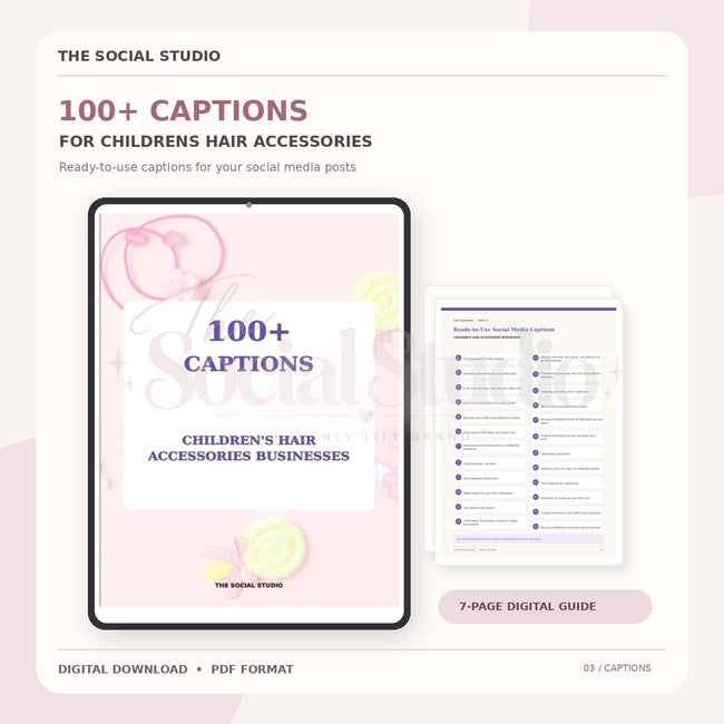 Children's Hair Accessories – Caption Pack | The Social Studio