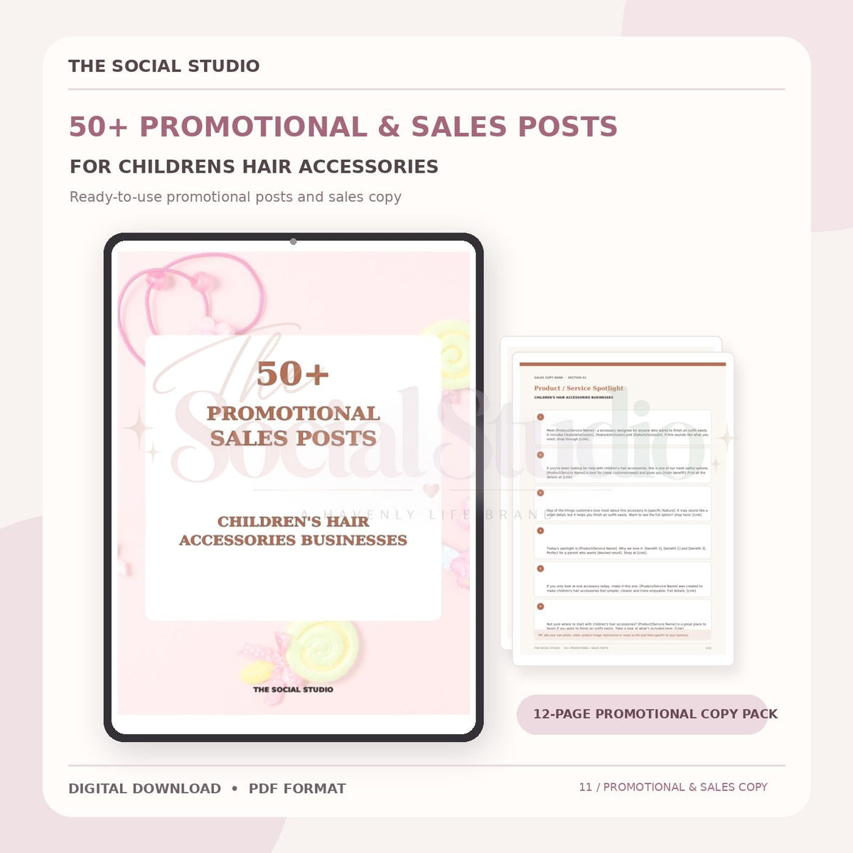 Children's Hair Accessories – Promotional & Sales Post Templates | The Social Studio