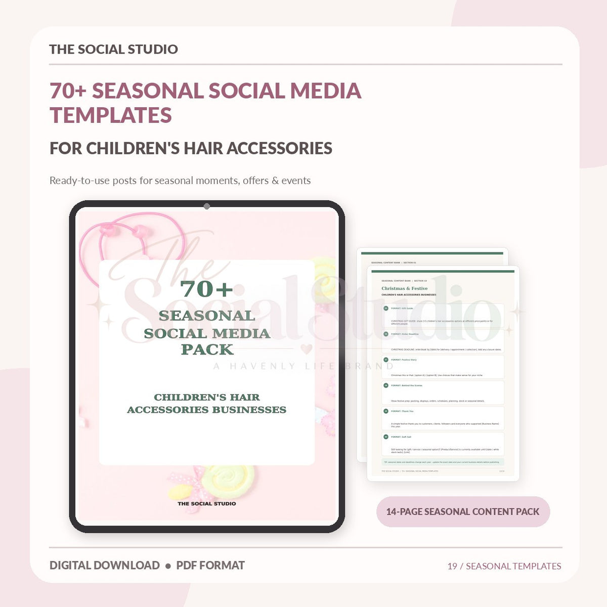 Children's Hair Accessories – Seasonal Social Media Pack | The Social Studio