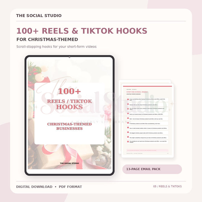 Christmas Theme – 100+ Reels & TikTok Hooks | The Social Studio