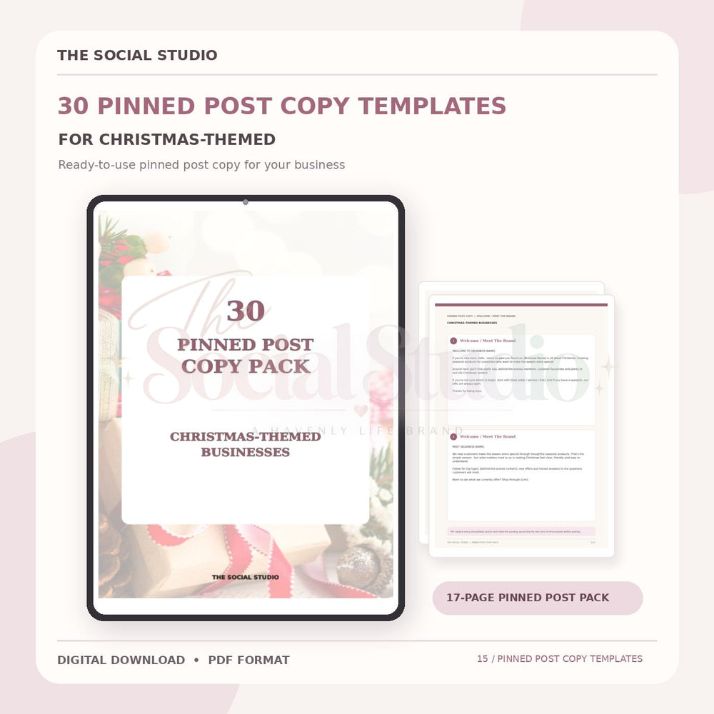 Christmas Theme – Pinned Post Copy Pack | The Social Studio